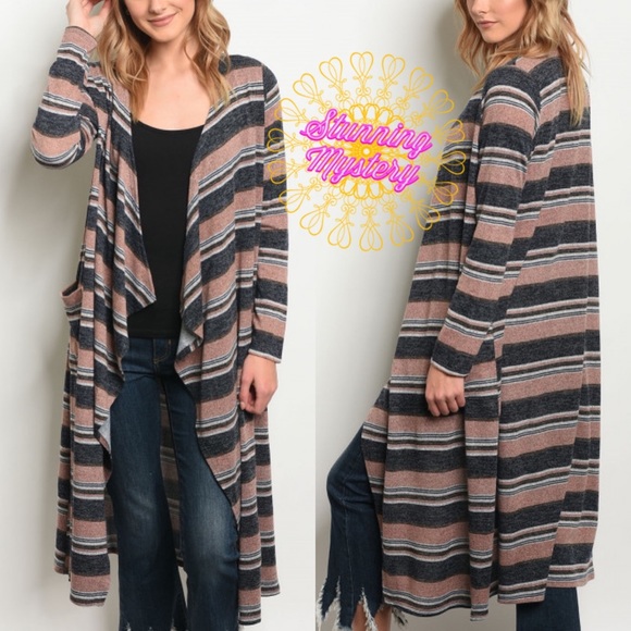 Stunning Mystery Jackets & Blazers - Alice Stripes Maxi Cardigan